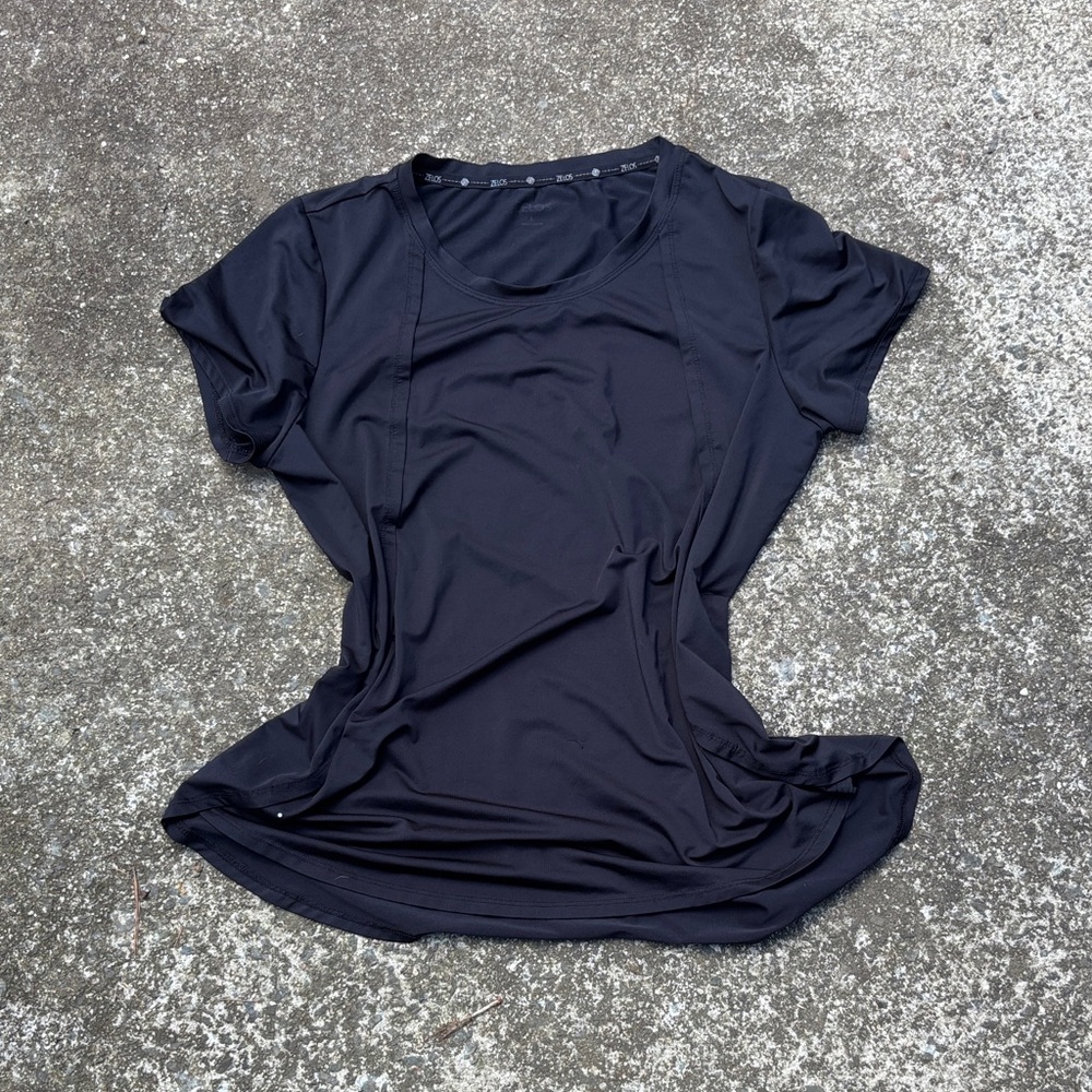 ZELOS Black Short-Sleeve Athletic Tee